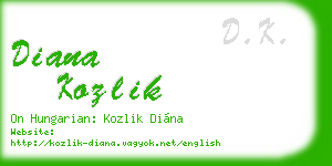 diana kozlik business card